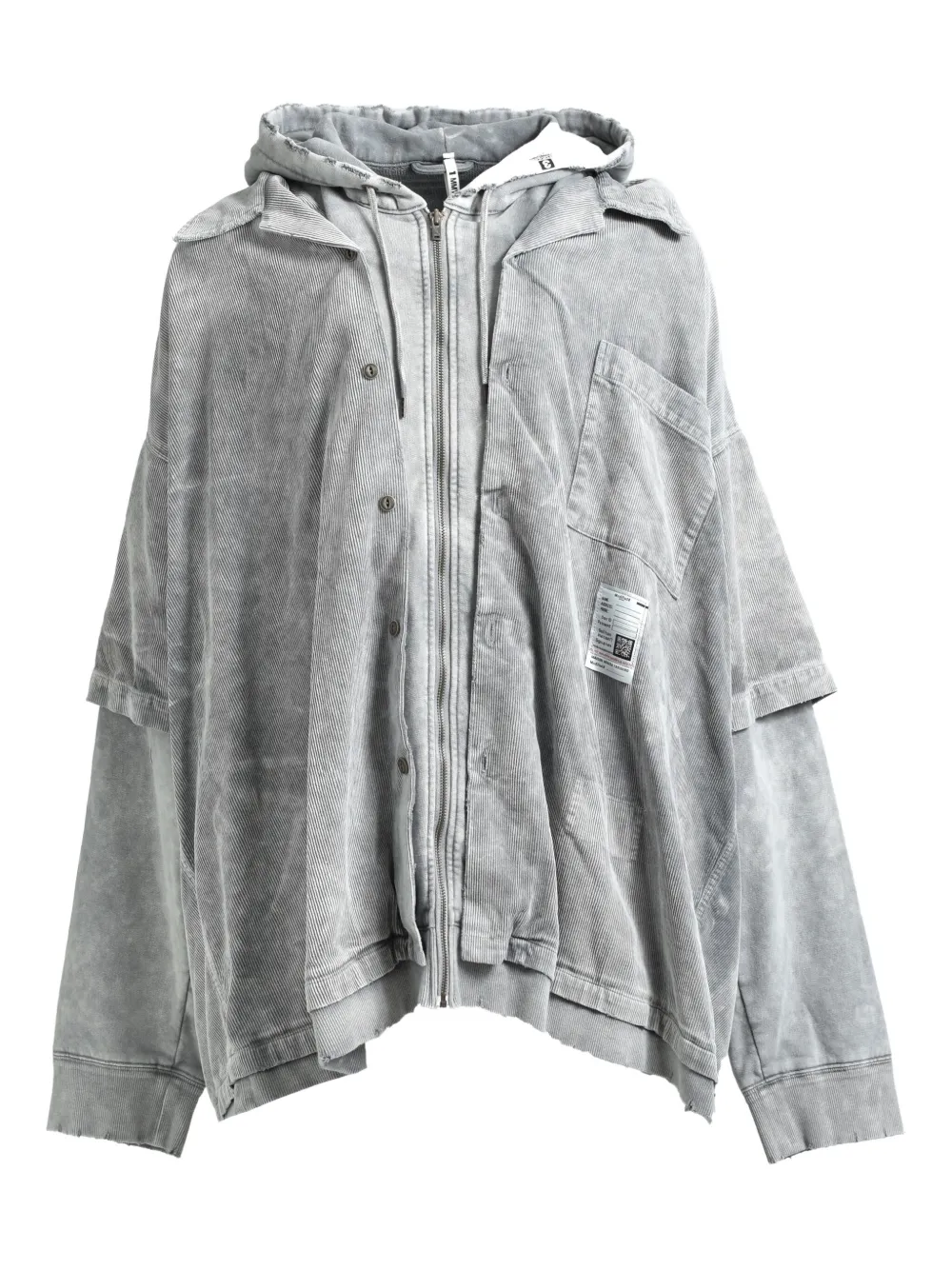 Maison MIHARA YASUHIRO フーデッド コーデュロイシャツ - グレー Maison MIHARA YASUHIRO フーデッド コーデュロイシャツ - グレー