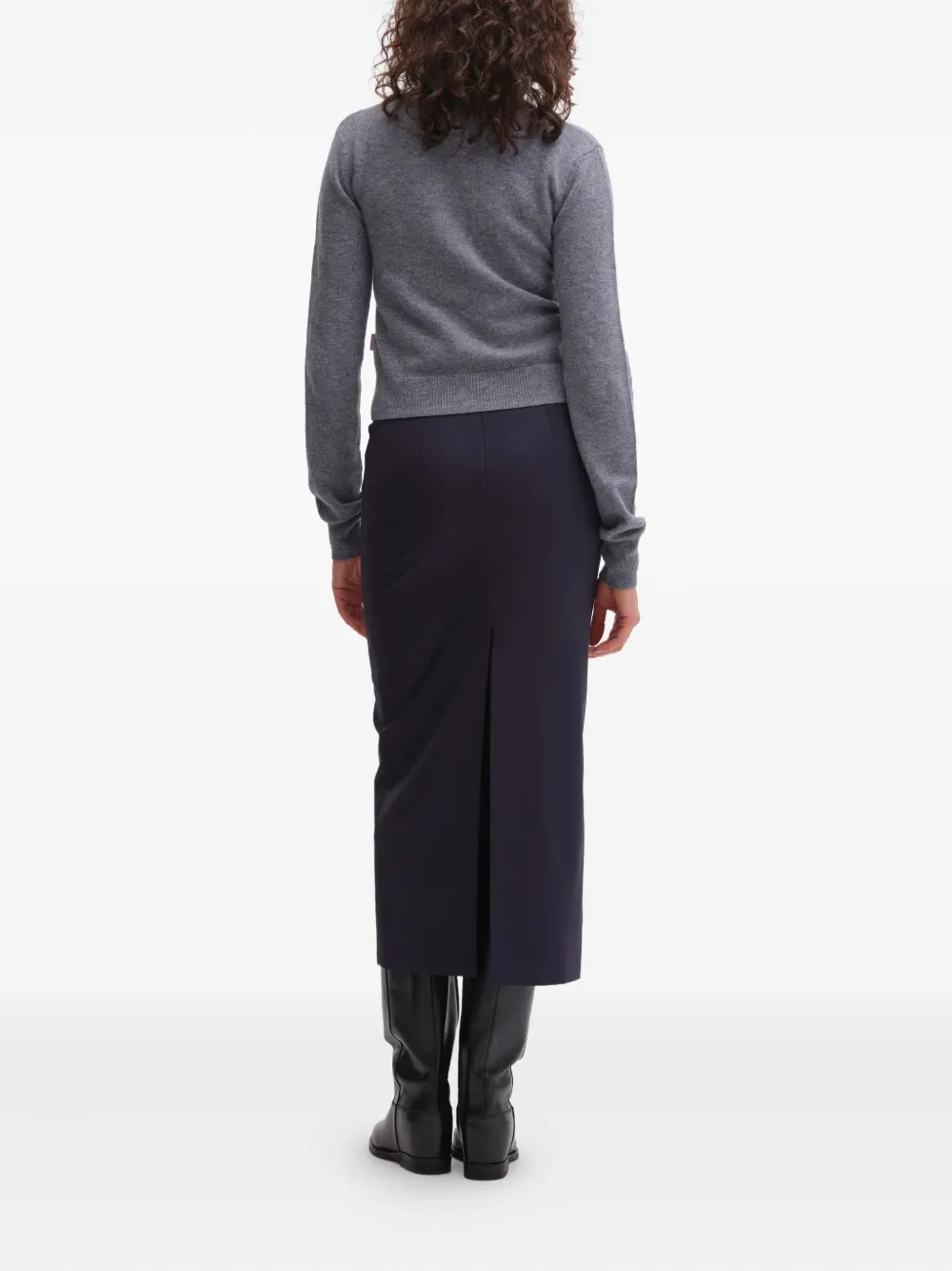 Remain Birger Christensen High-neck Button Cardigan In Gray