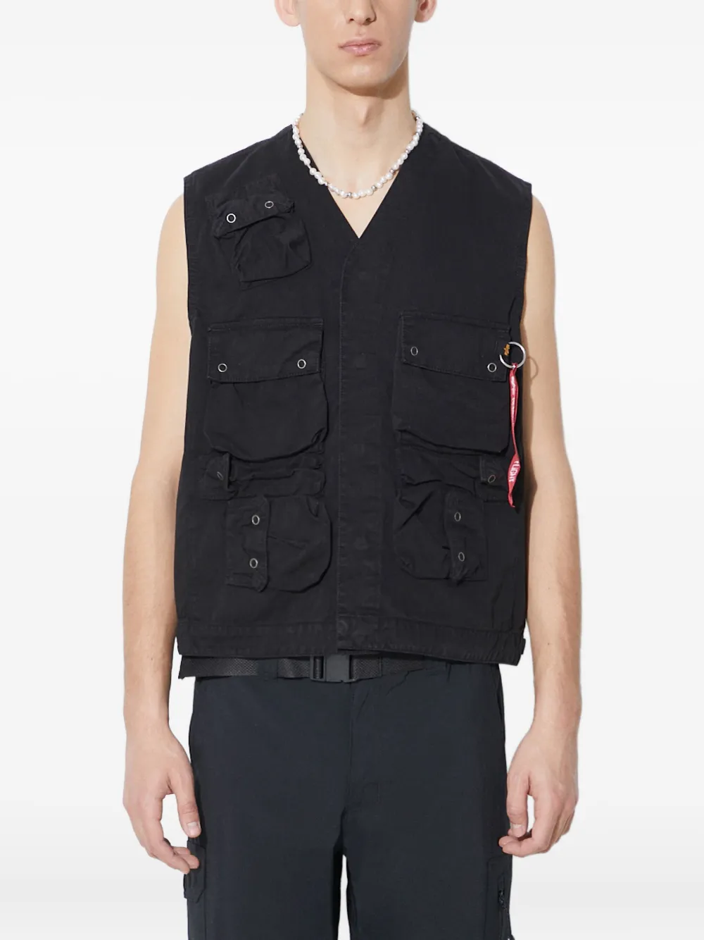 Alpha Industries gilet en coton à poches multiples | noir | Image 1