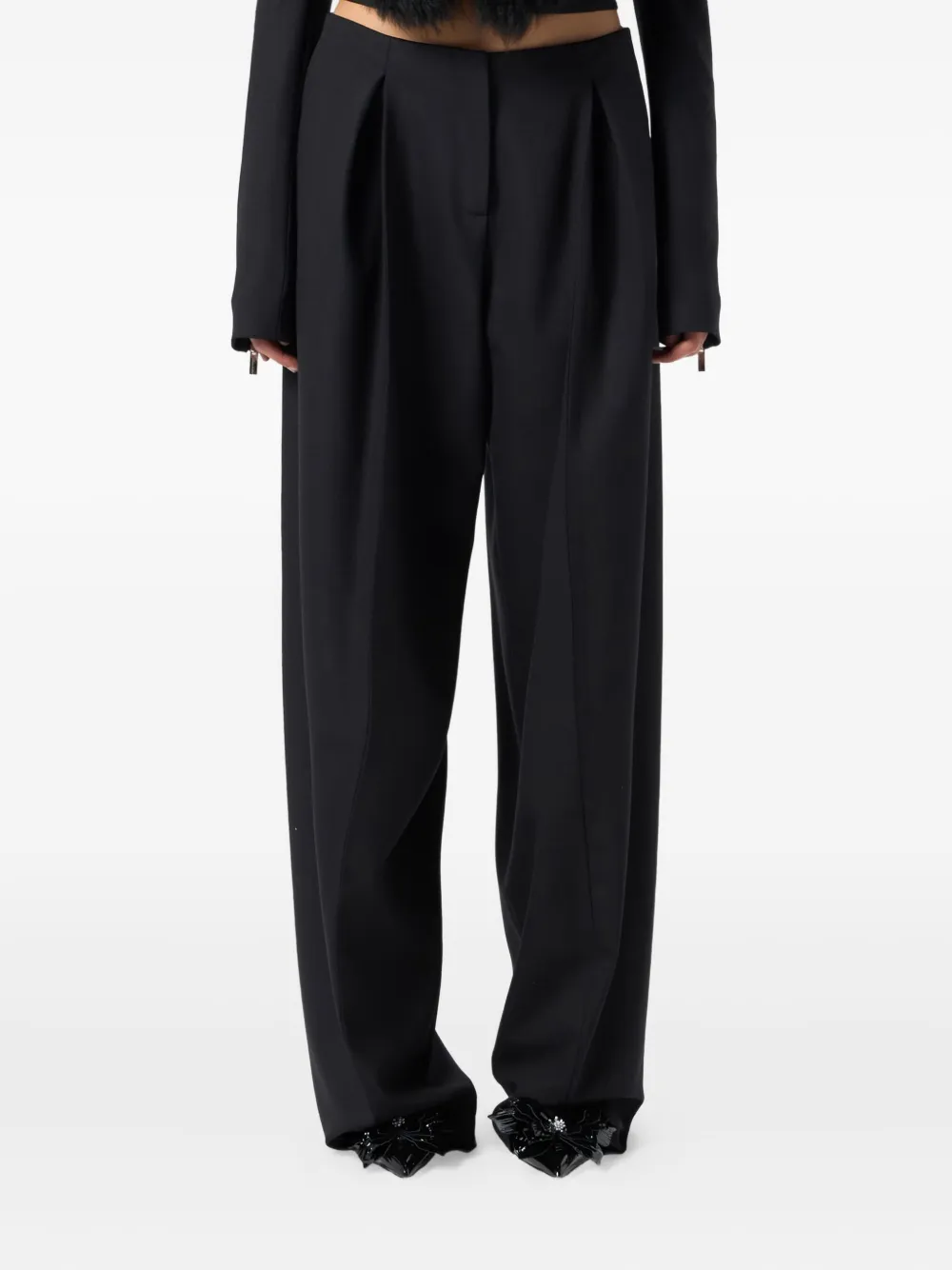 Blumarine Plooibroek met ritsdetail Zwart