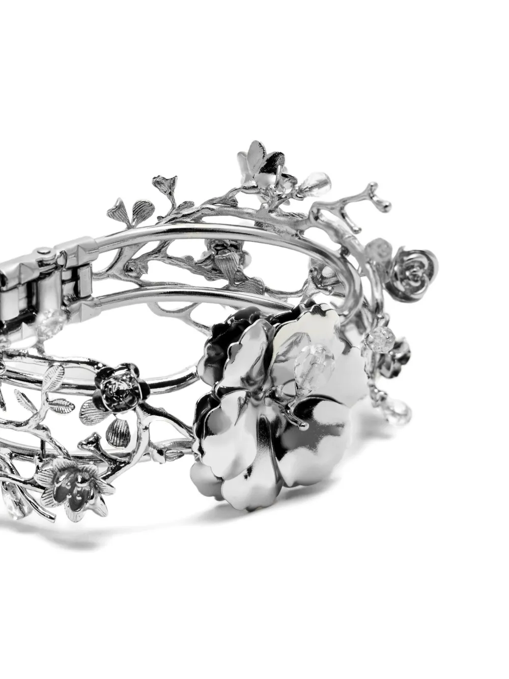 Blumarine Floral-appliqué Bracelet In Gray