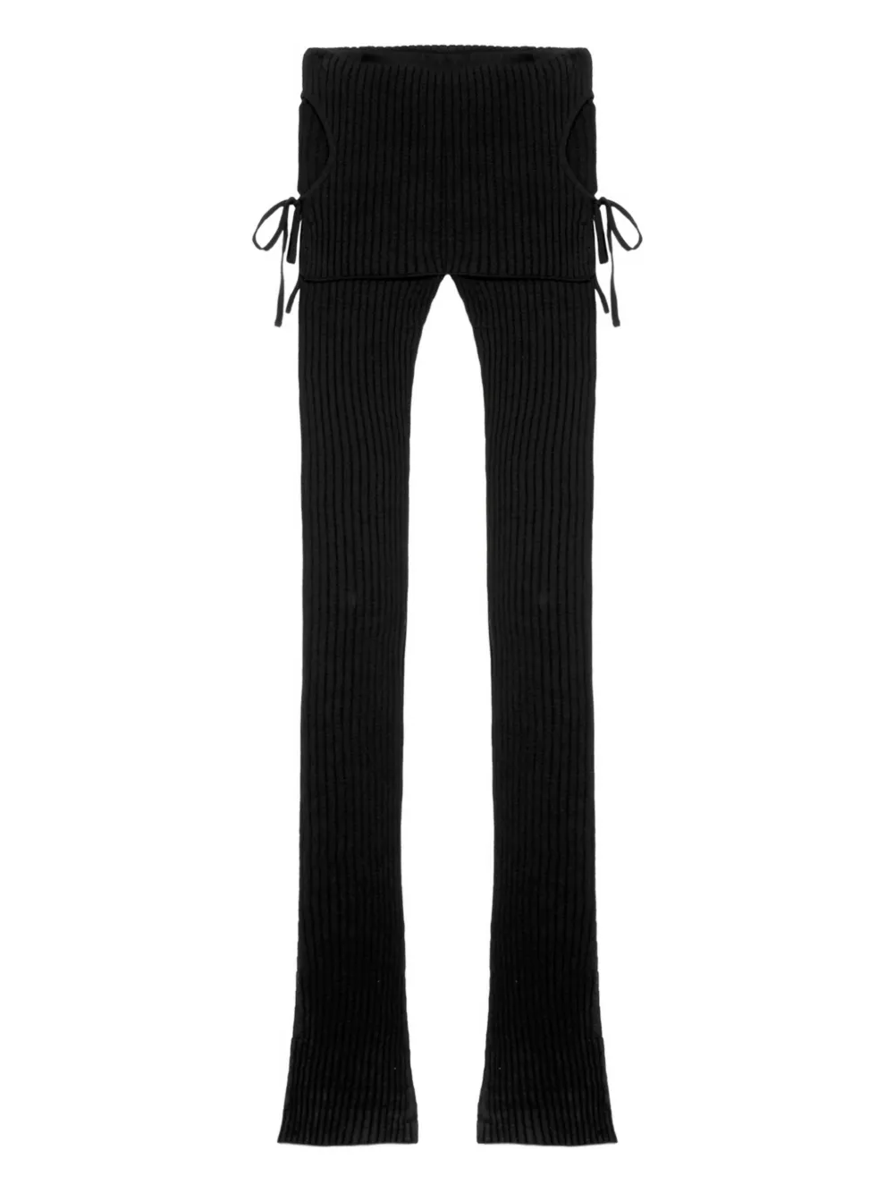 Blumarine ribbed-knit tie-detail trousers | White | Image 1