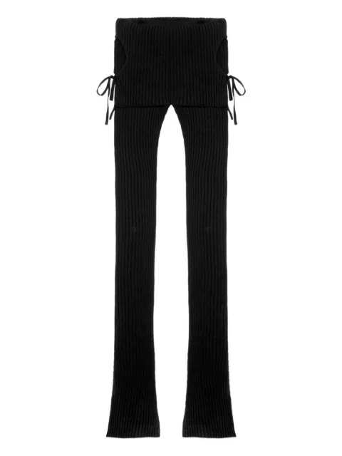 Blumarine ribbed-knit tie-detail trousers