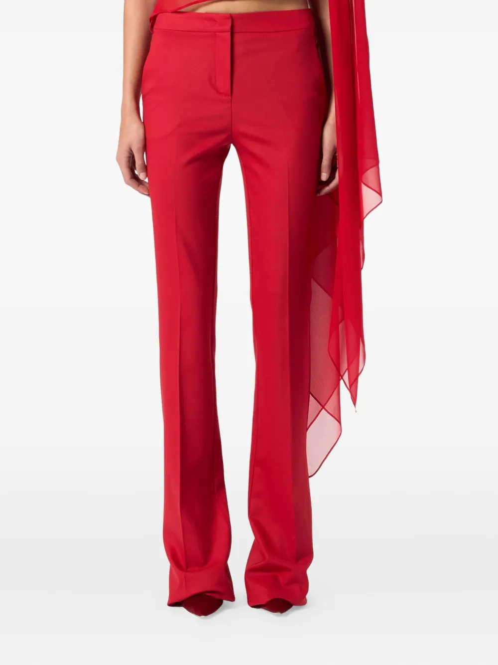 Blumarine Flared Trousers In Red
