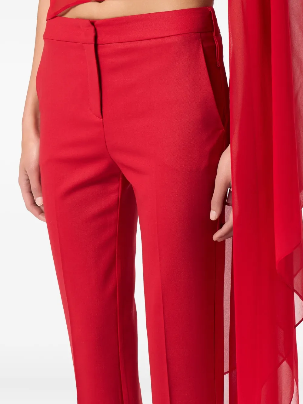 Blumarine Flared Trousers In Red