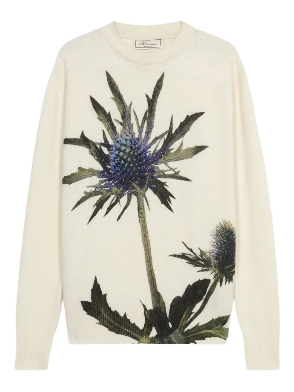 Blumarine floral-motif crew-neck sweater | White | Image 1
