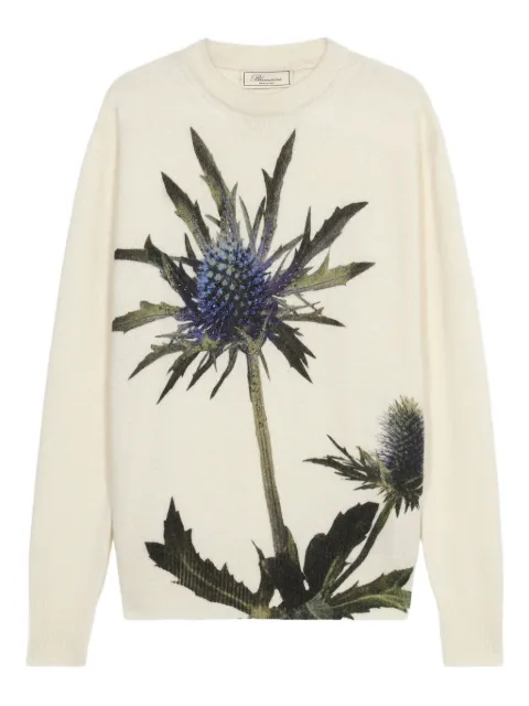 Blumarine floral-motif crew-neck sweater