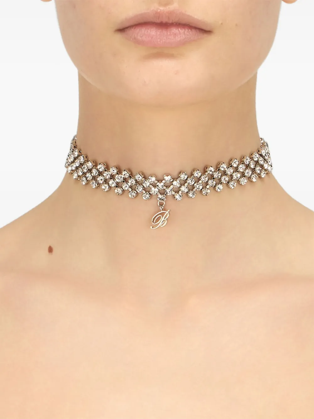 Blumarine Choker verfraaid met kristallen - Grijs