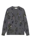 Blumarine floral-beaded cardigan - Grey