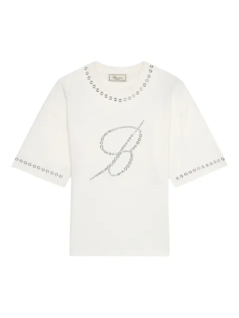 Blumarine playera con ribete de ojales