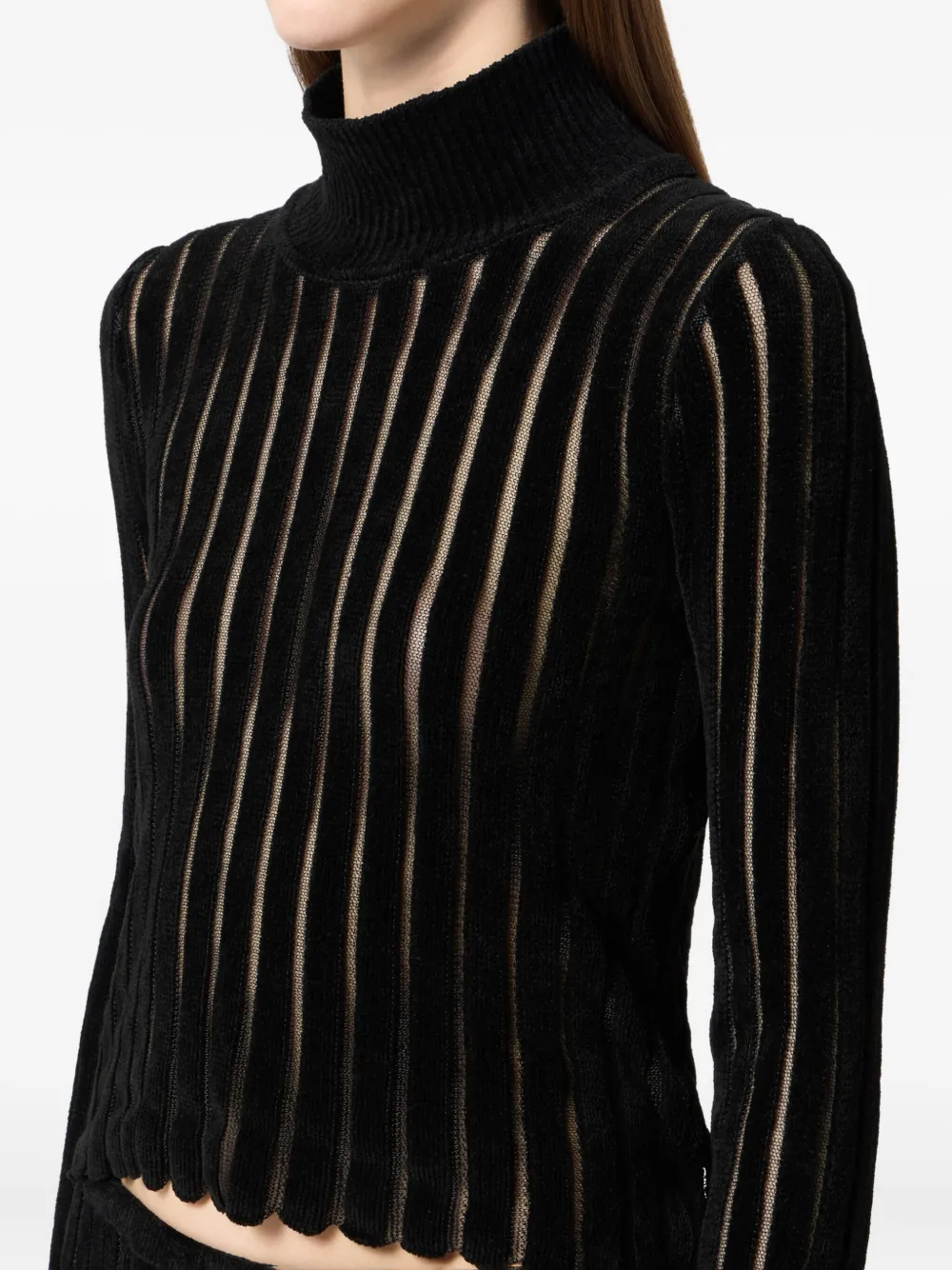 Blumarine Top met hoge hals Zwart