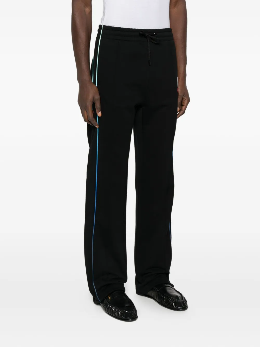 Casablanca Side-stripe Elastic-waist Trousers In Black