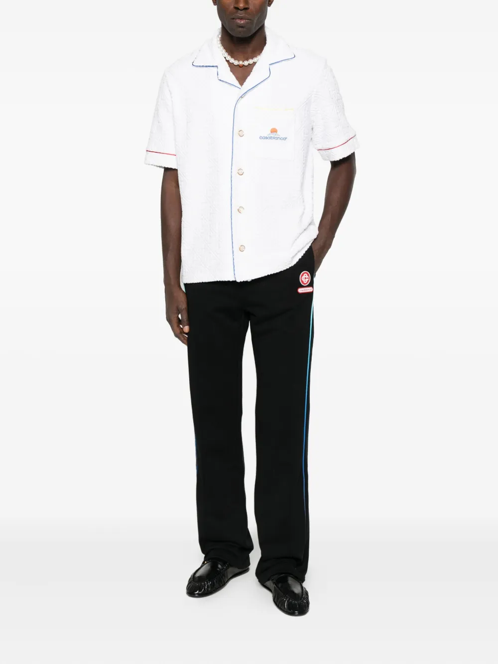 Casablanca side-stripe elastic-waist trousers - Zwart
