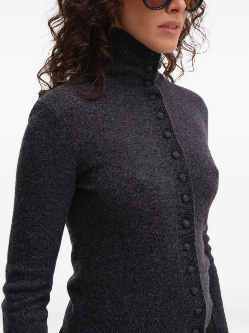 Remain Birger Christensen High-neck Button Cardigan In Gray
