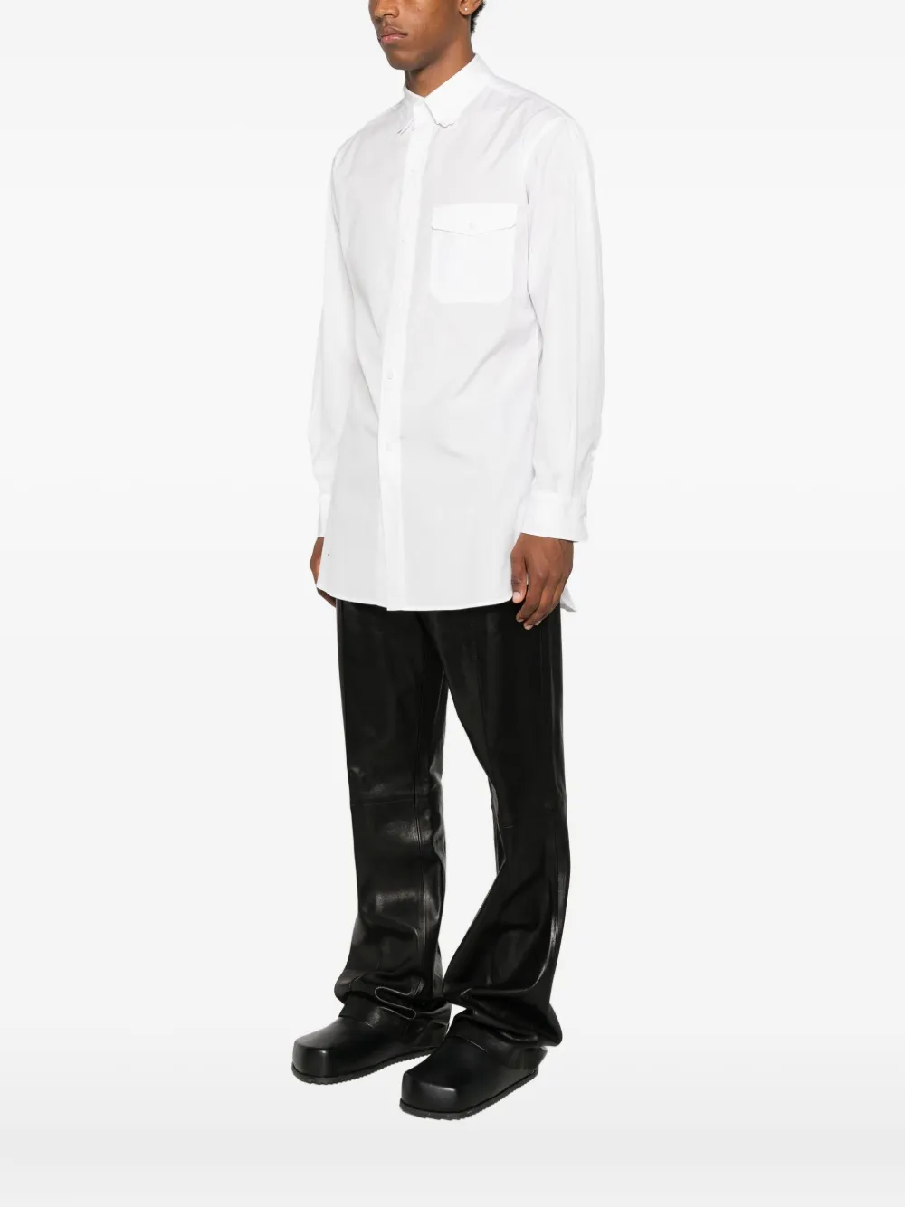 Yohji Yamamoto Chest-pocket Button-down Shirt In White