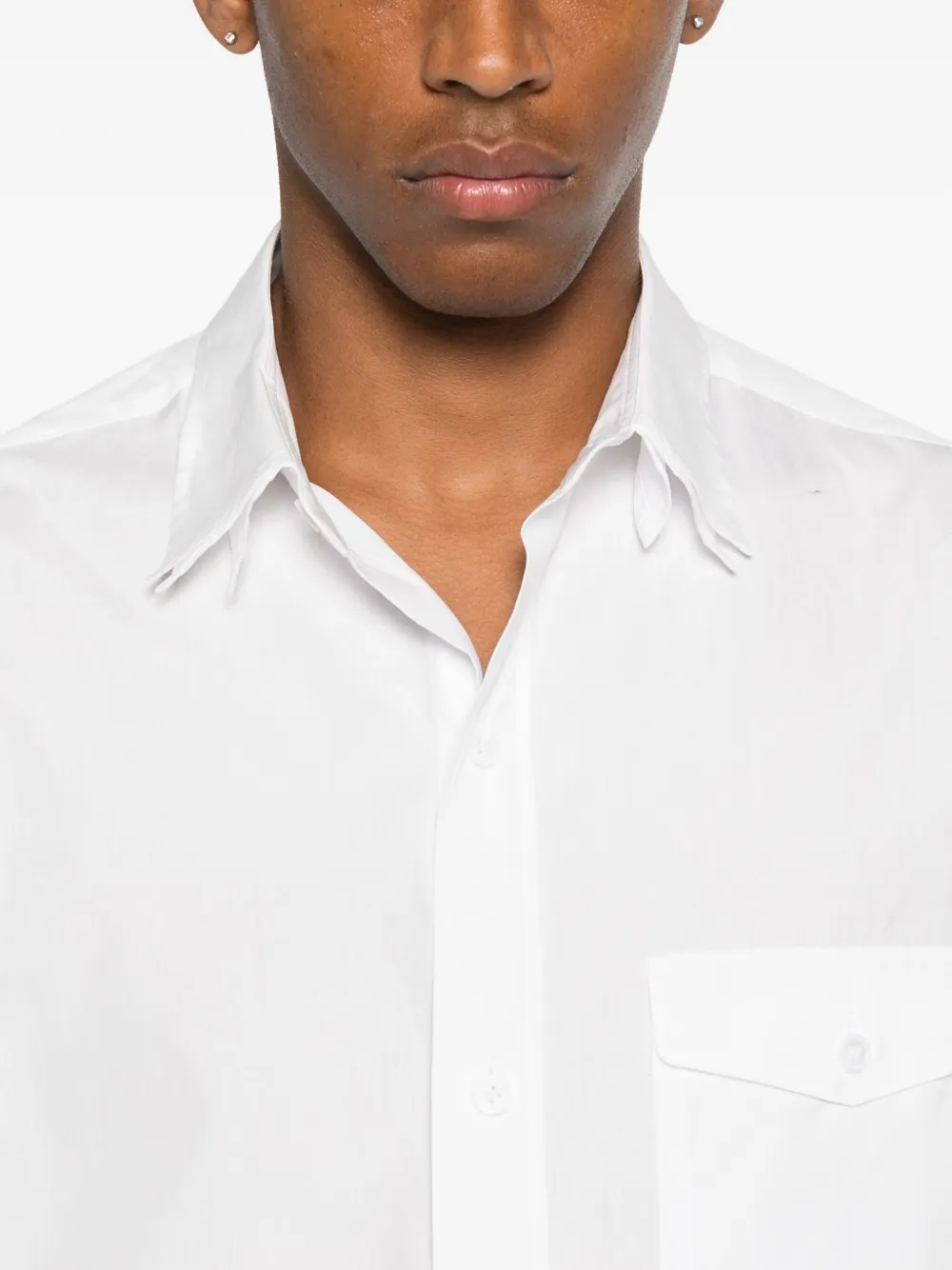 Yohji Yamamoto Chest-pocket Button-down Shirt In White