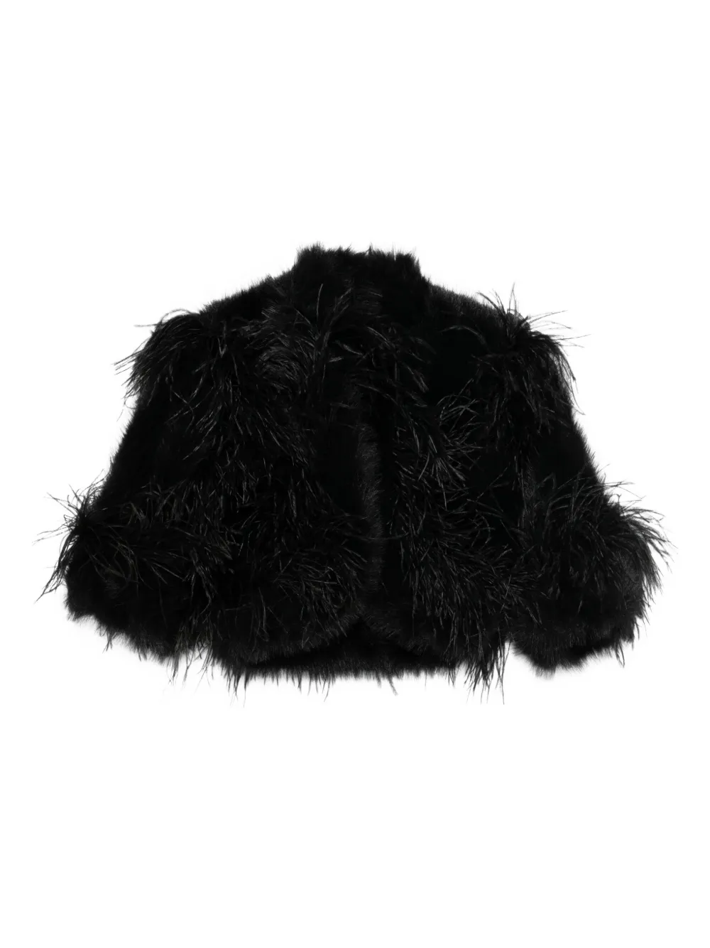 Elie Saab feather-trimmed jacket | Black | Image 1