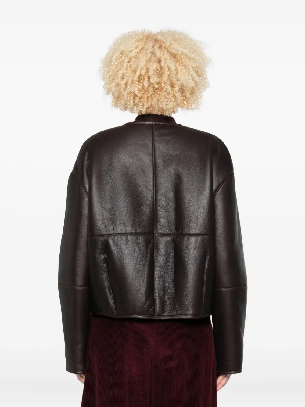 Soeur Buttoned Leather Jacket In Brown