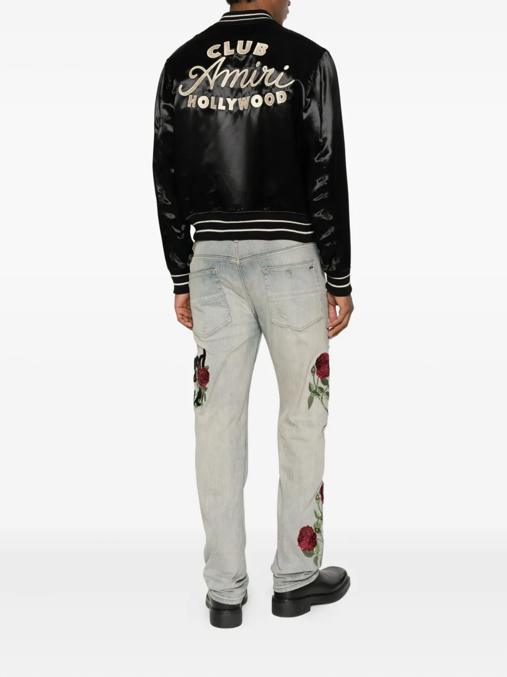 Amiri Bomber Jacket With Ribbed Cuffs And Hem In Black