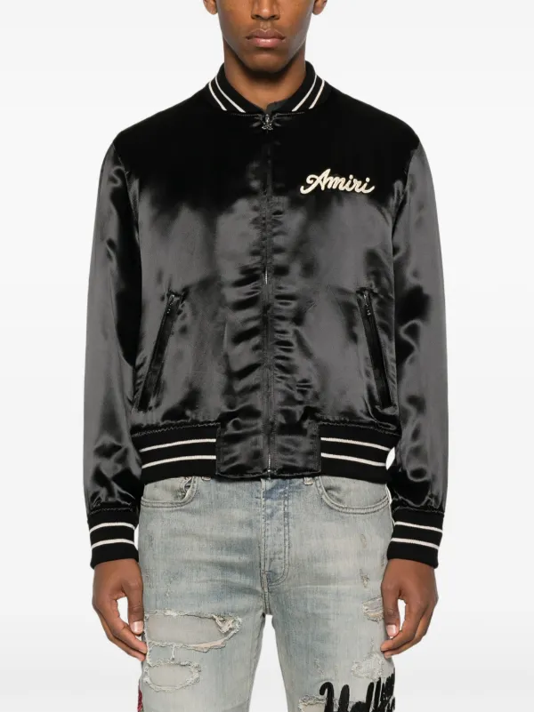 AMIRI サテン ボンバージャケット | ブラック | FARFETCH JP