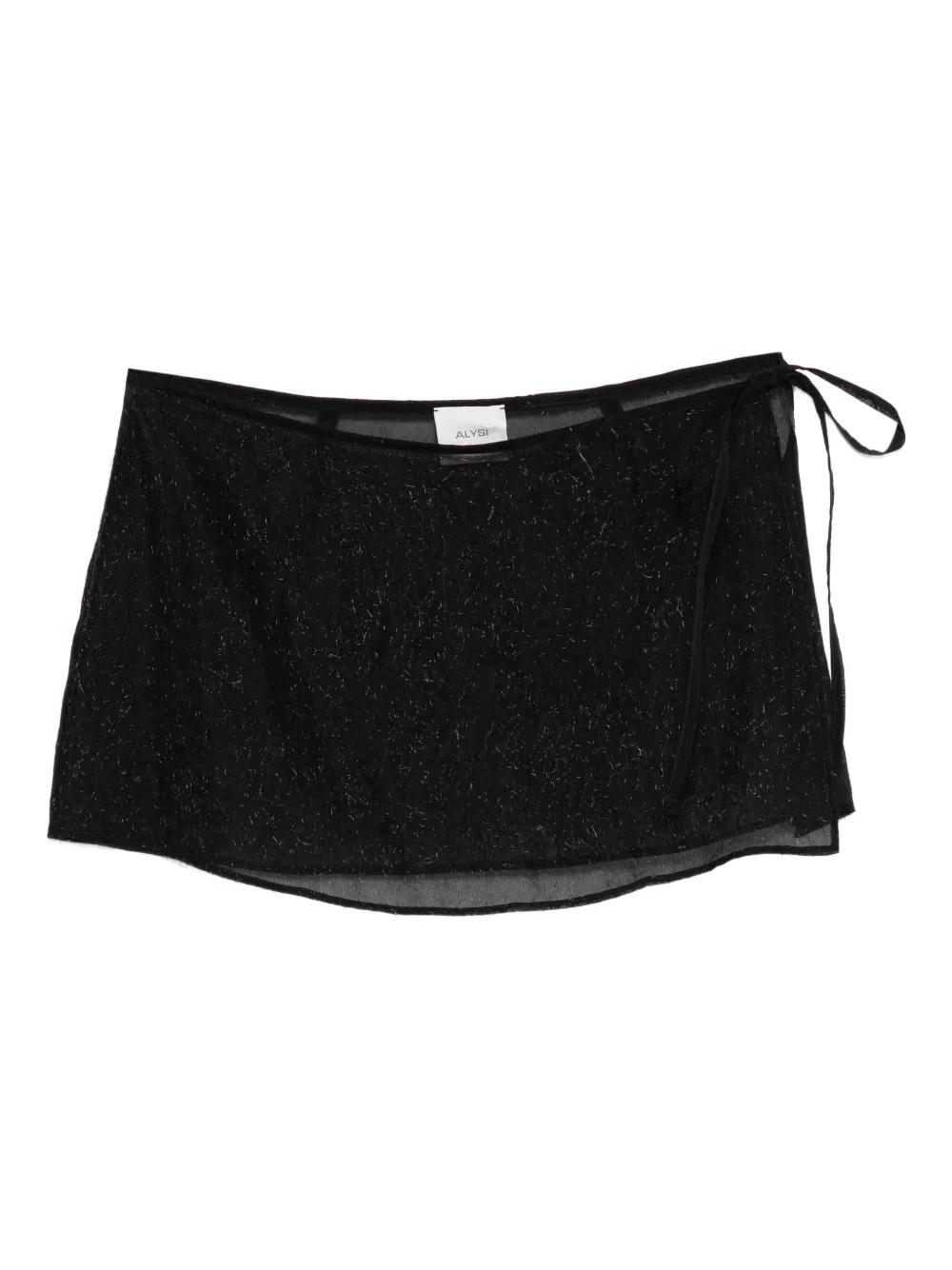 Alysi metallic-thread wrap skirt | Black | Image 1