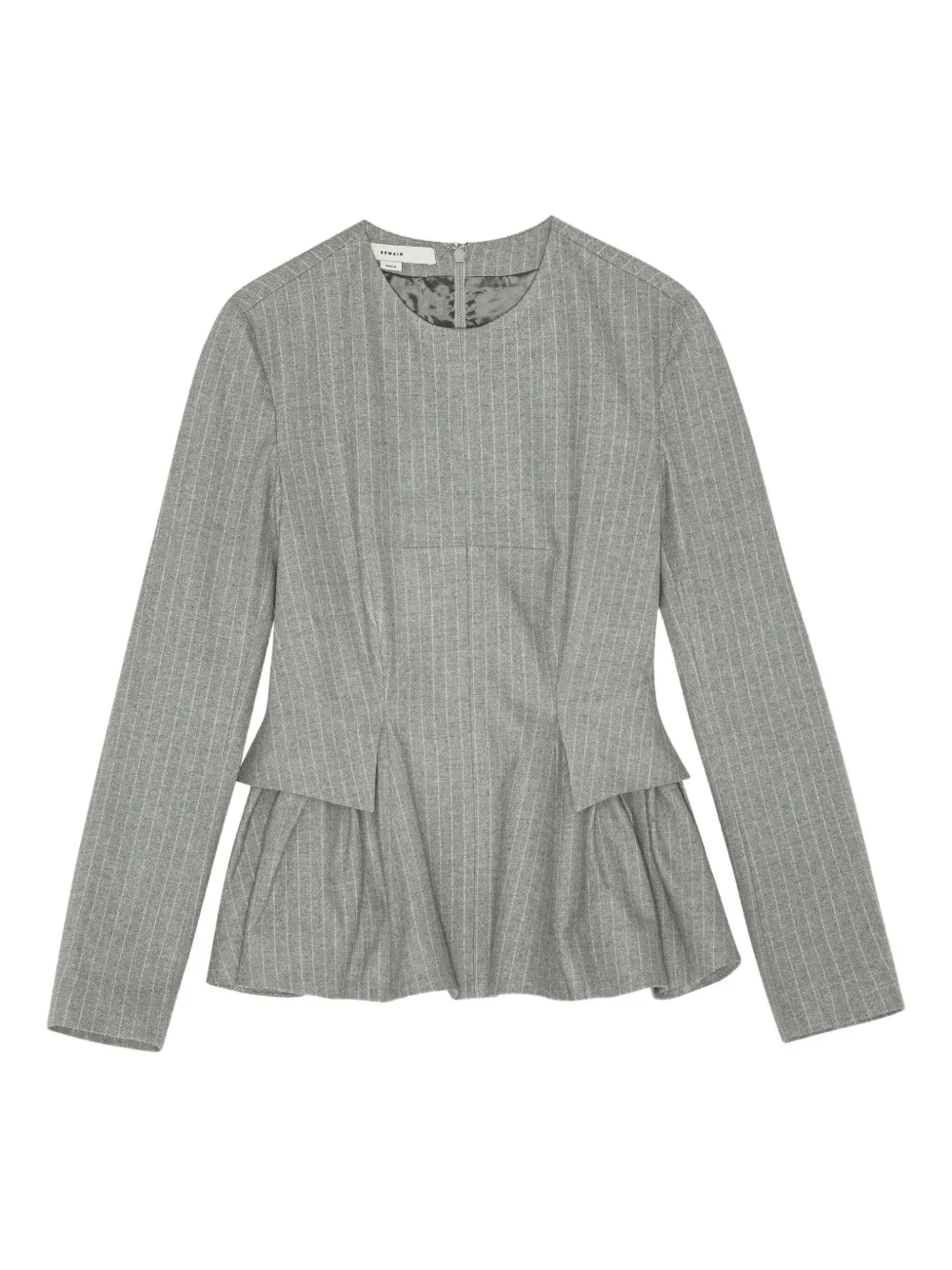 REMAIN pinstripe peplum top | Grey | Image 1