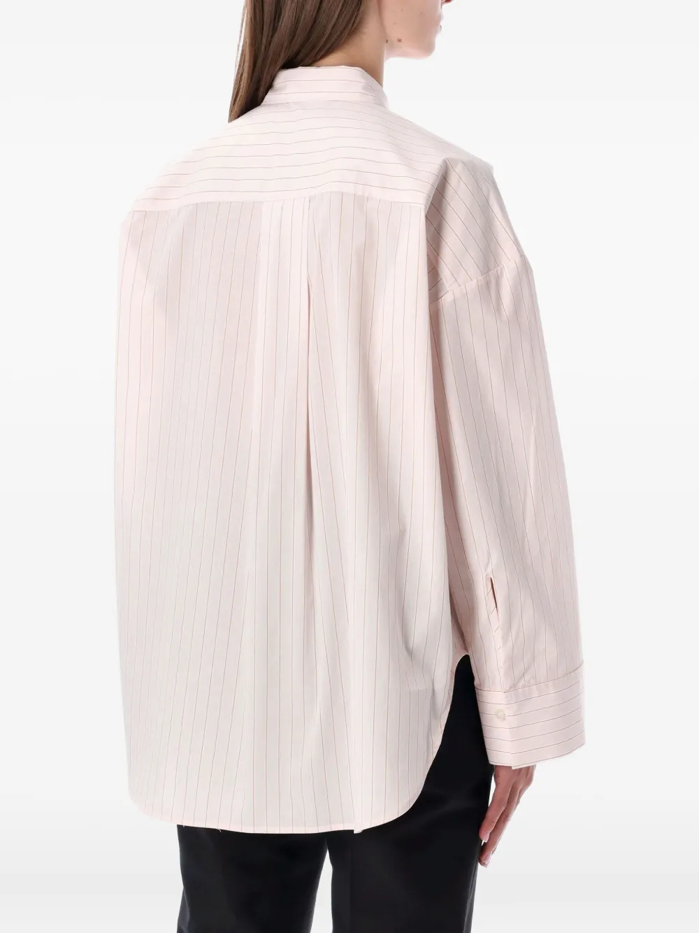 By Malene Birger Derris pinstripe-pattern pocket shirt - Wit