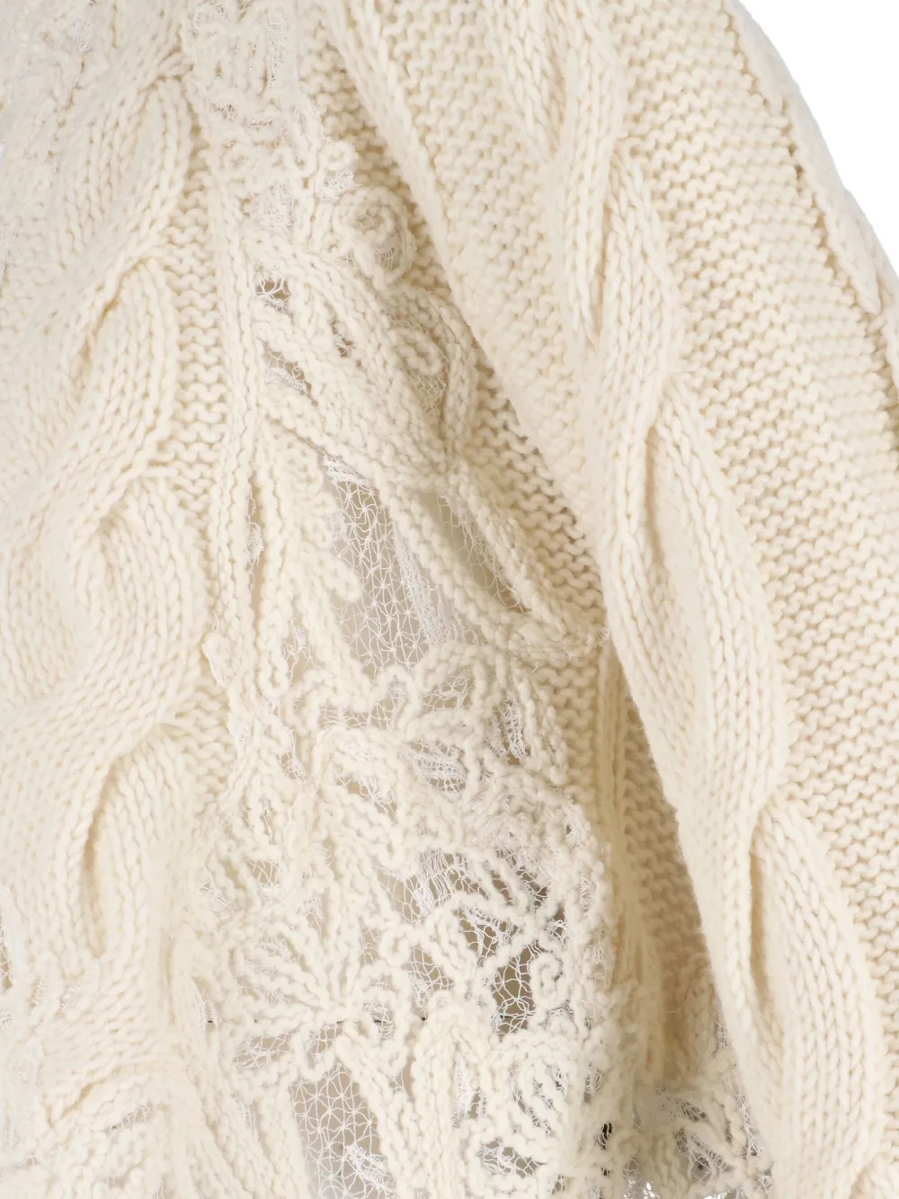 Ermanno Scervino Knitwear With Crewneck And Asymmetric Hem In Neutral