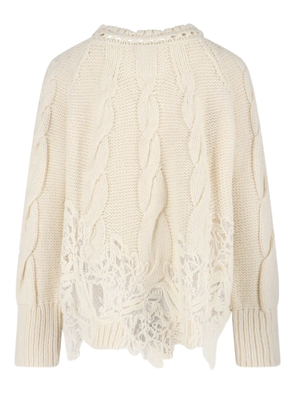 Ermanno Scervino cable-knit lace-insert sweater | Knitted Sweaters | Image 2