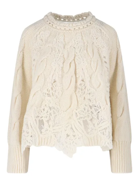 Ermanno Scervino cable-knit lace-insert sweater