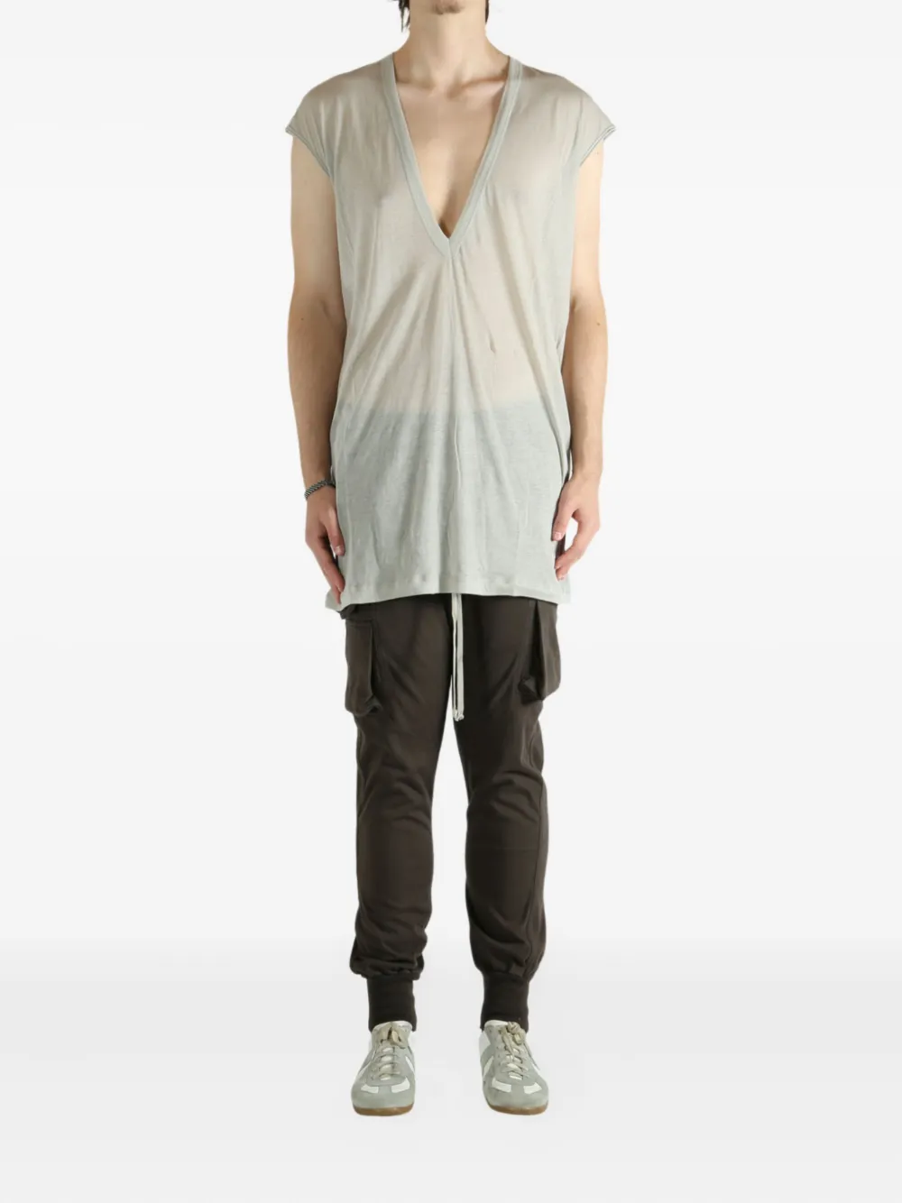 Rick Owens plunge-neck sleeveless tank top - Wit