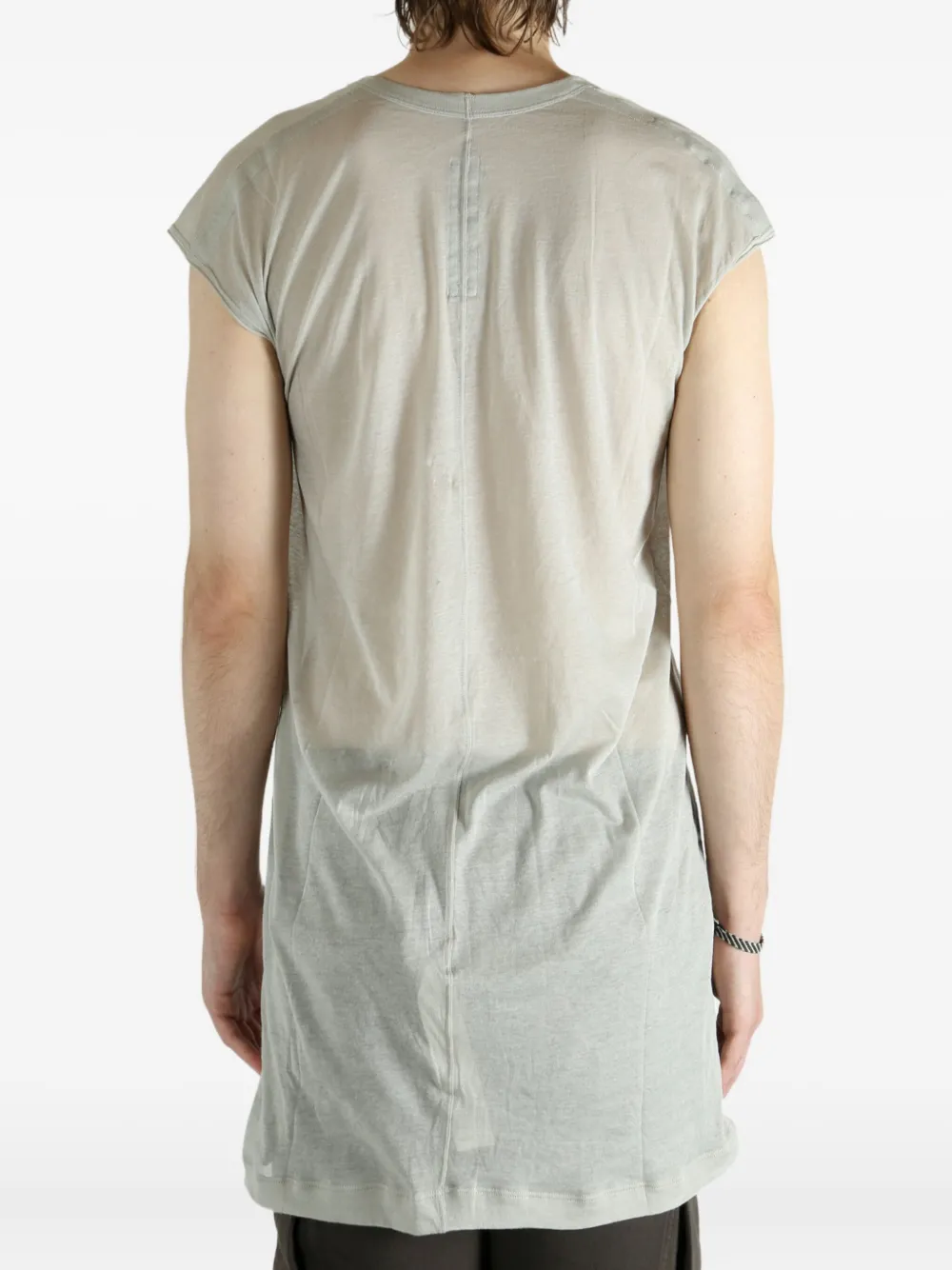 Rick Owens Plunge-neck Sleeveless Tank Top In Silver