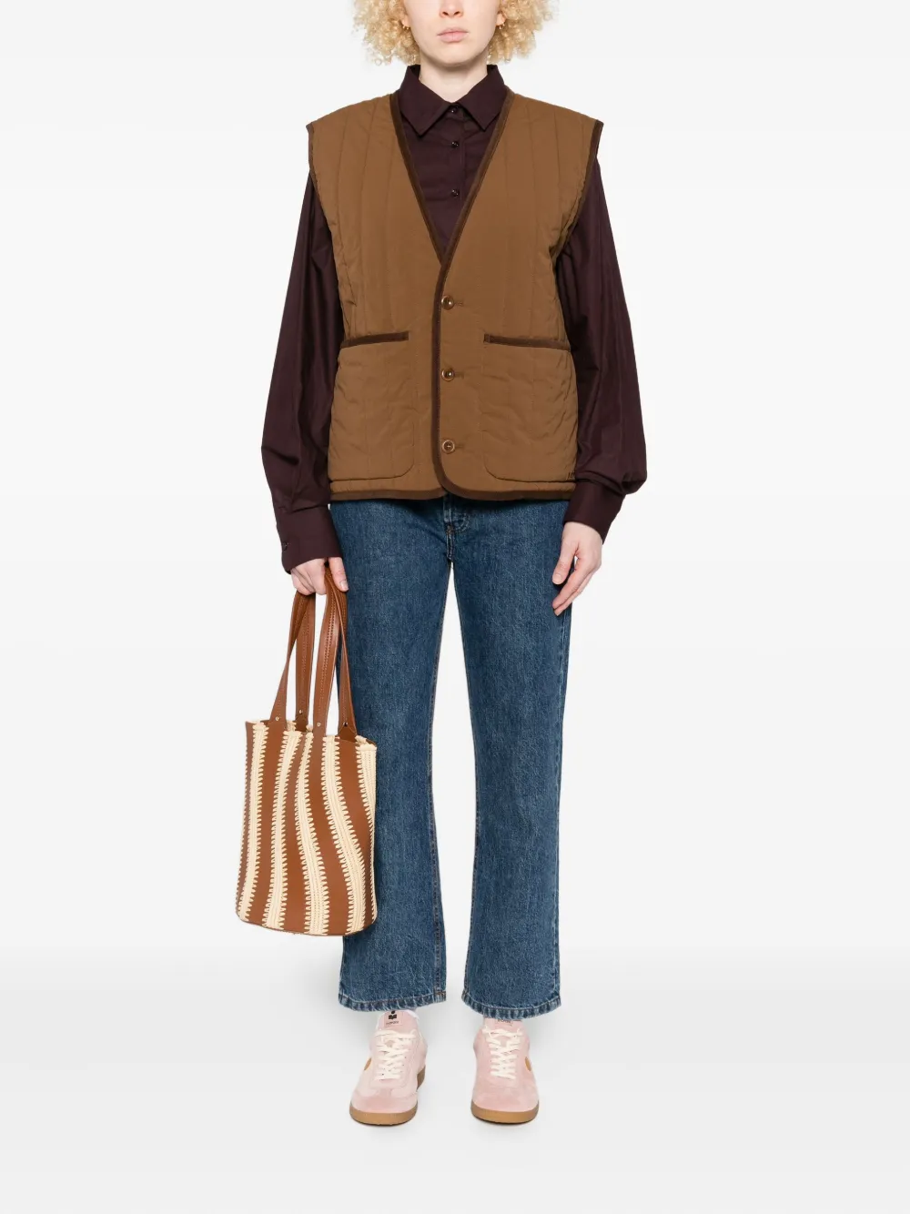 A.P.C. V-neck quilted-pattern gilet | Waistcoats & Gilets | Image 2