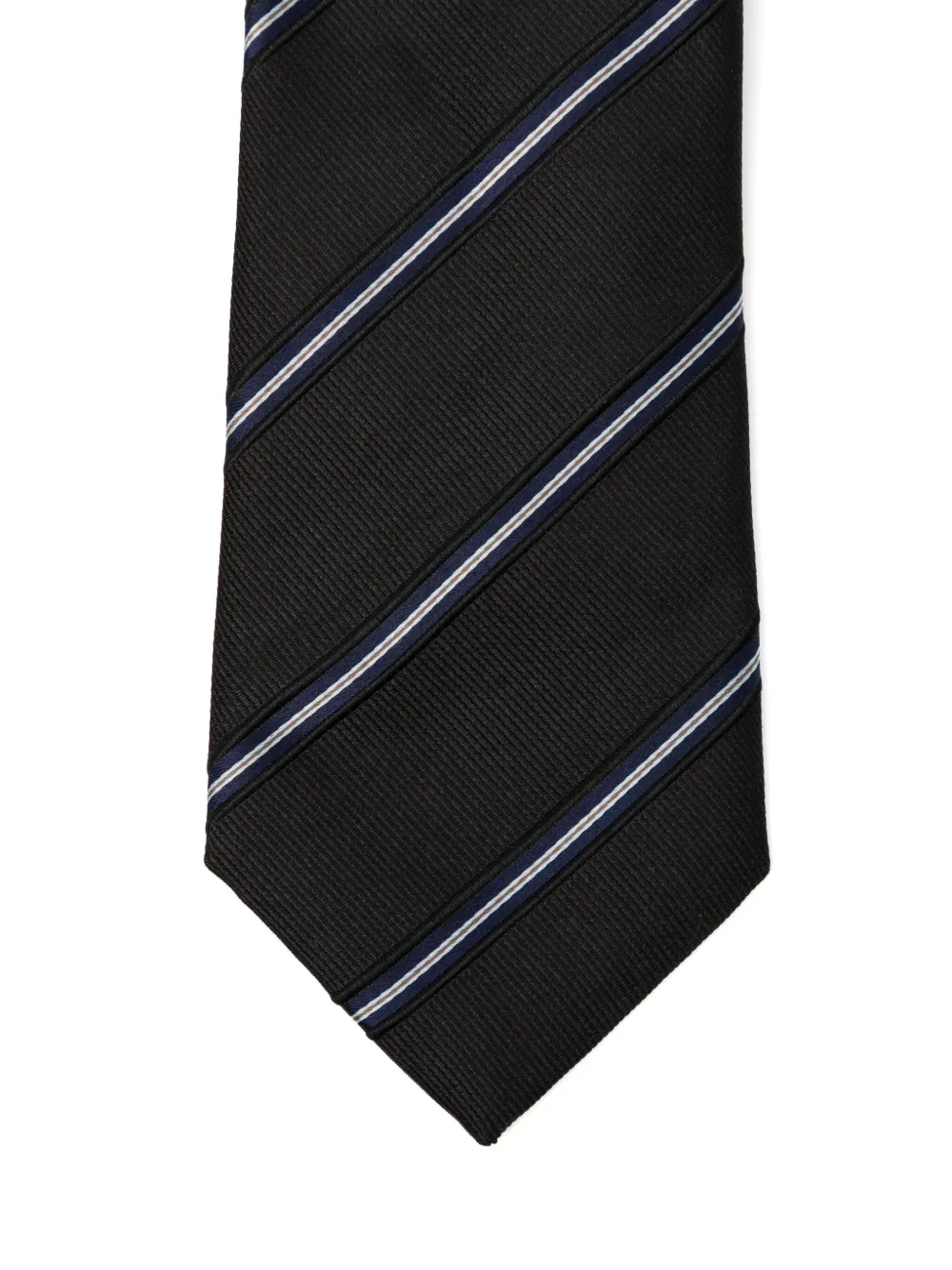 Giorgio Armani Silk Regimental Jacquard Tie In Black