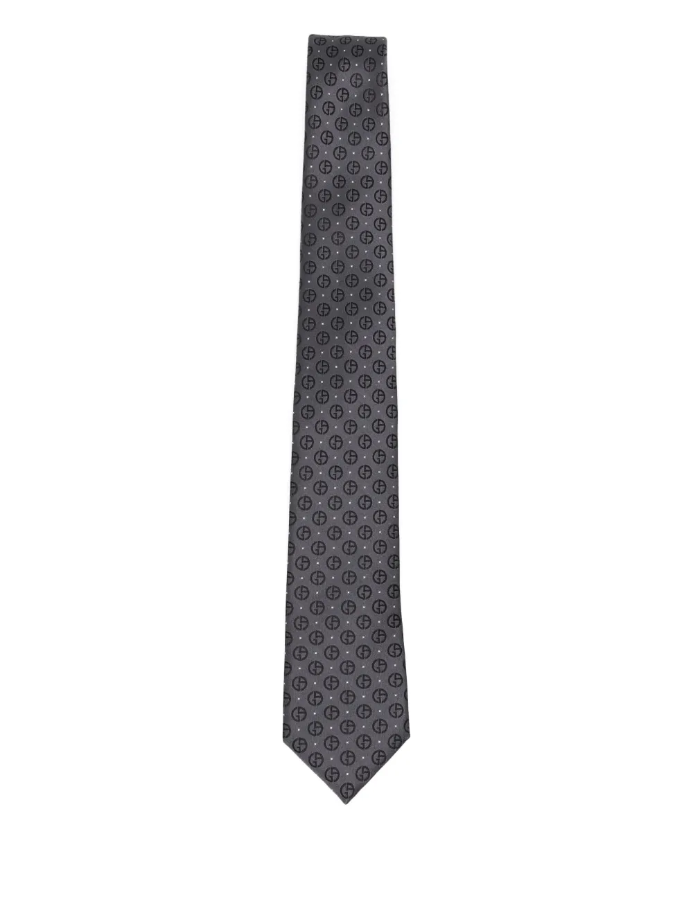 Giorgio Armani monogram silk tie | Grey | Image 1