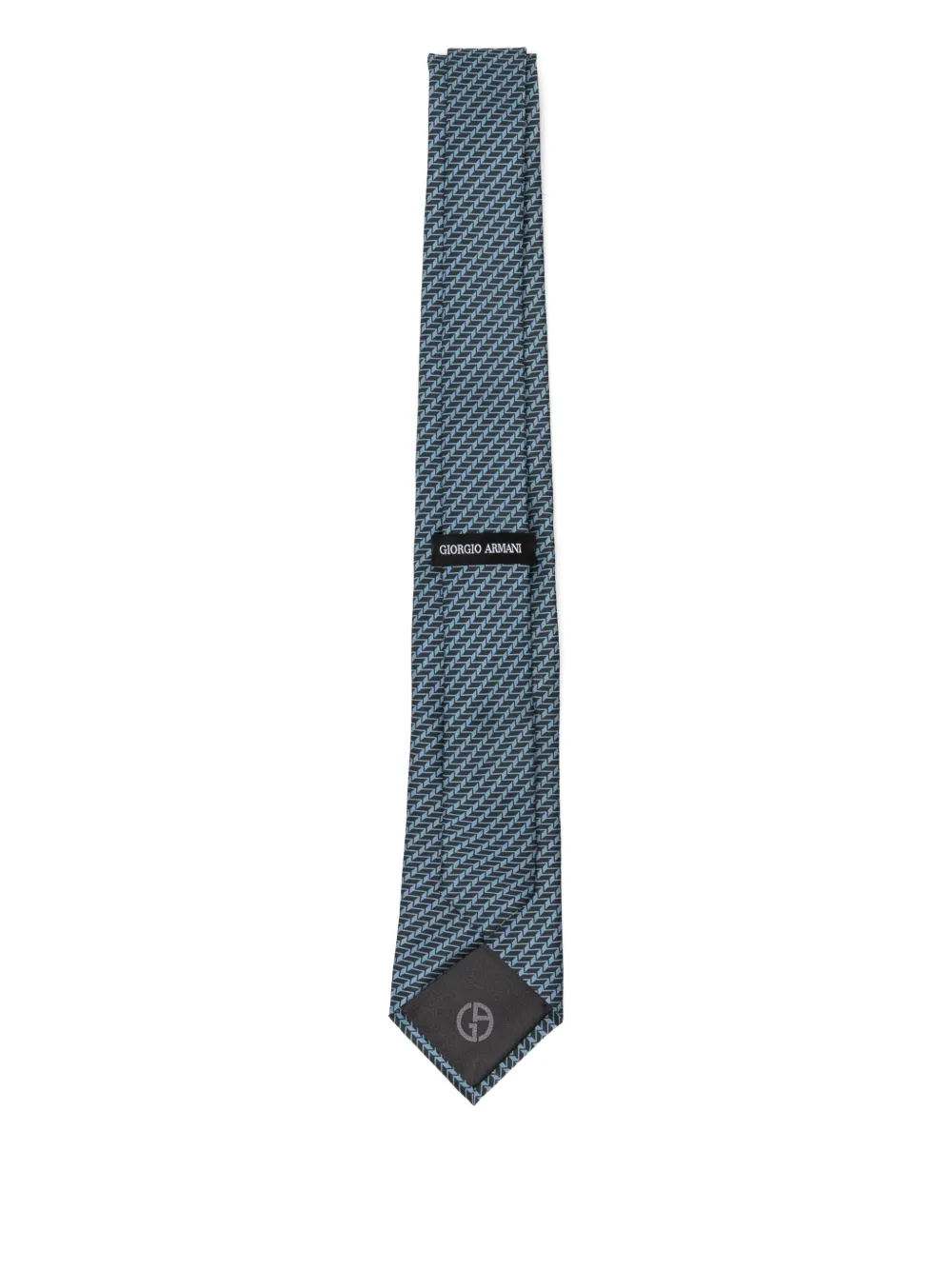 Giorgio Armani geometric-print tie - Blauw
