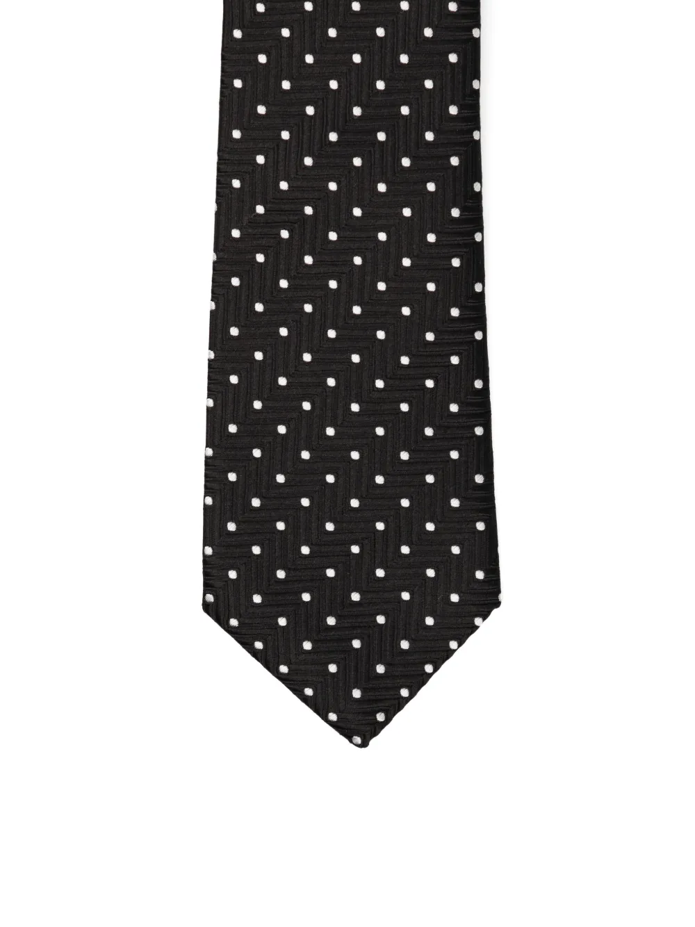 Giorgio Armani Dot-print Silk Tie In Black