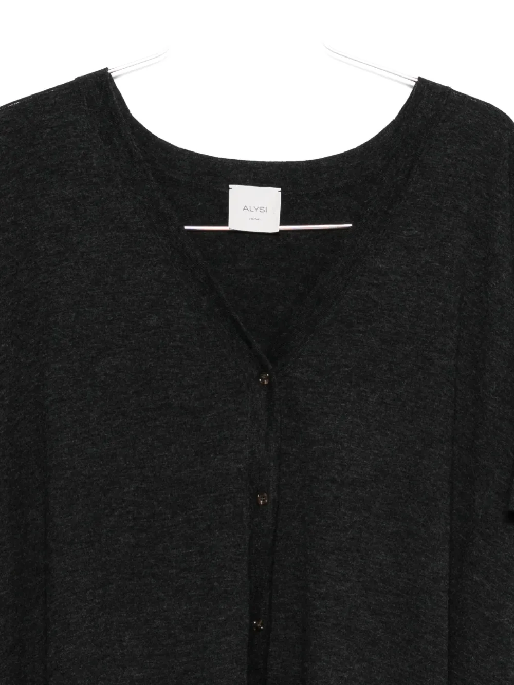 Alysi Short-sleeve Buttoned Cardigan In Black