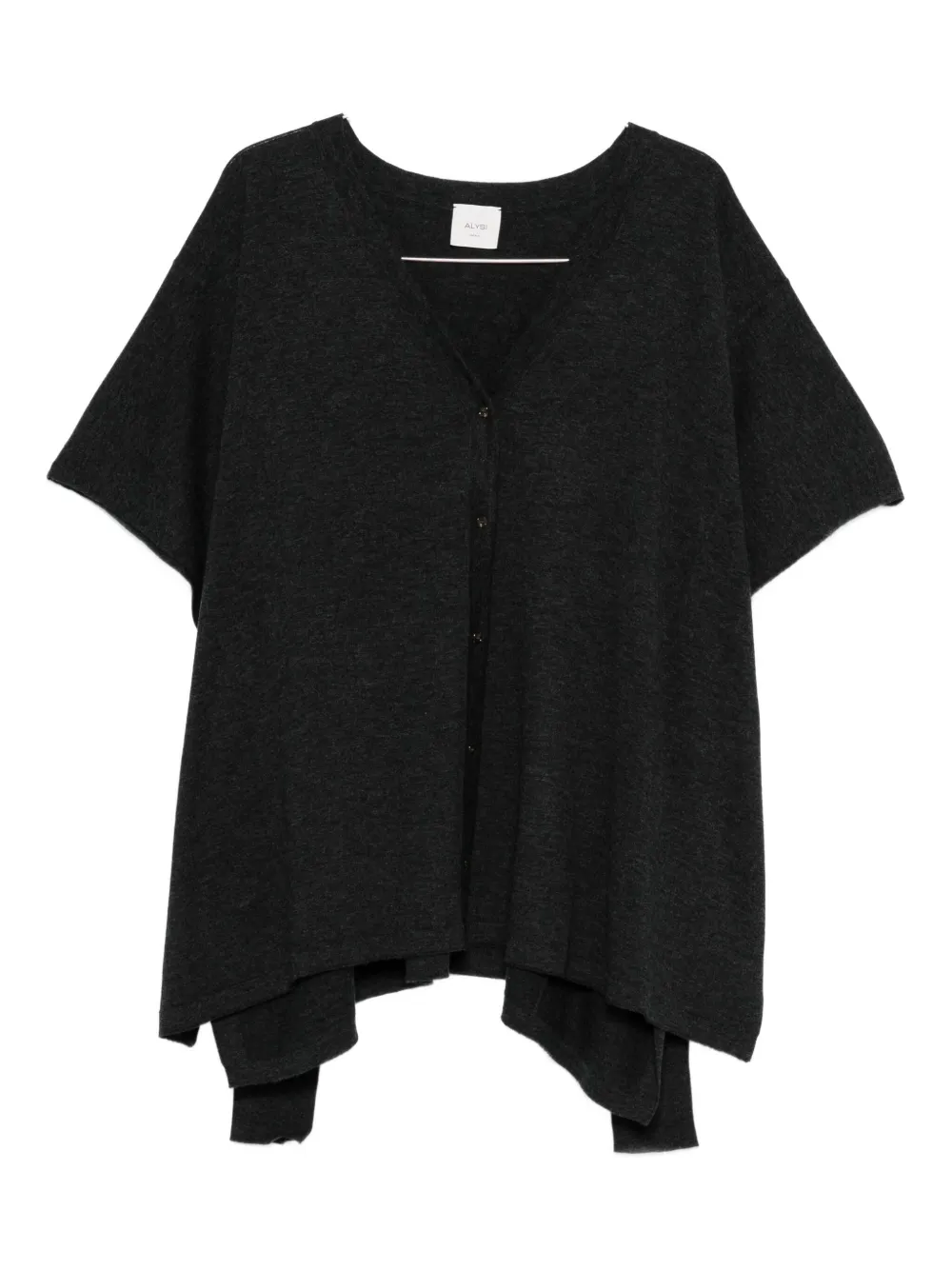 Alysi Short-sleeve Buttoned Cardigan In Black