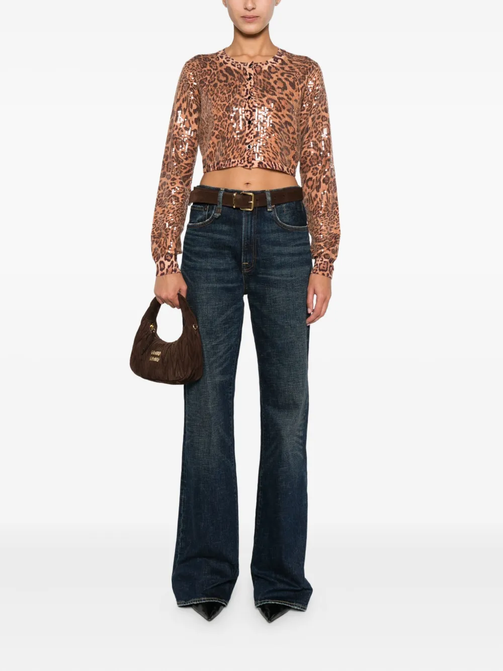 Twinset Leopard-print Sequin Cardigan In Animal Print