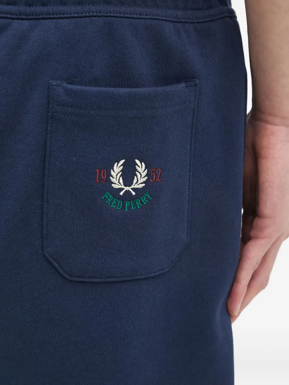 Fred Perry Shorts met geborduurd logo Blauw