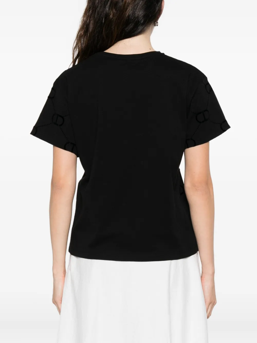 Twinset Logo-pattern T-shirt In Black