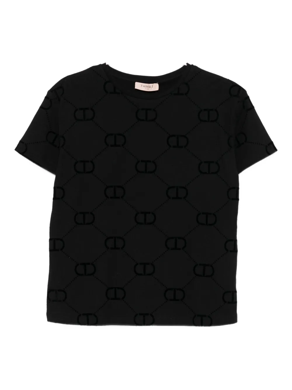 Twinset Logo-pattern T-shirt In Black