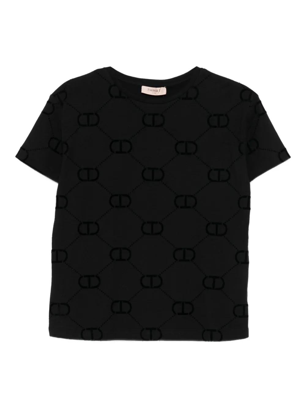 TWINSET logo-pattern T-shirt | Black | Image 1