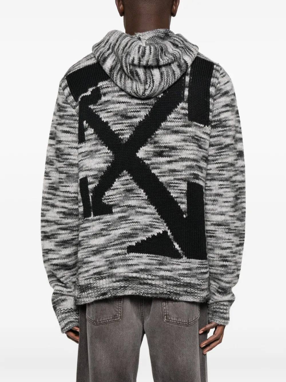 Off-White Hoodie met mergel-effect Zwart