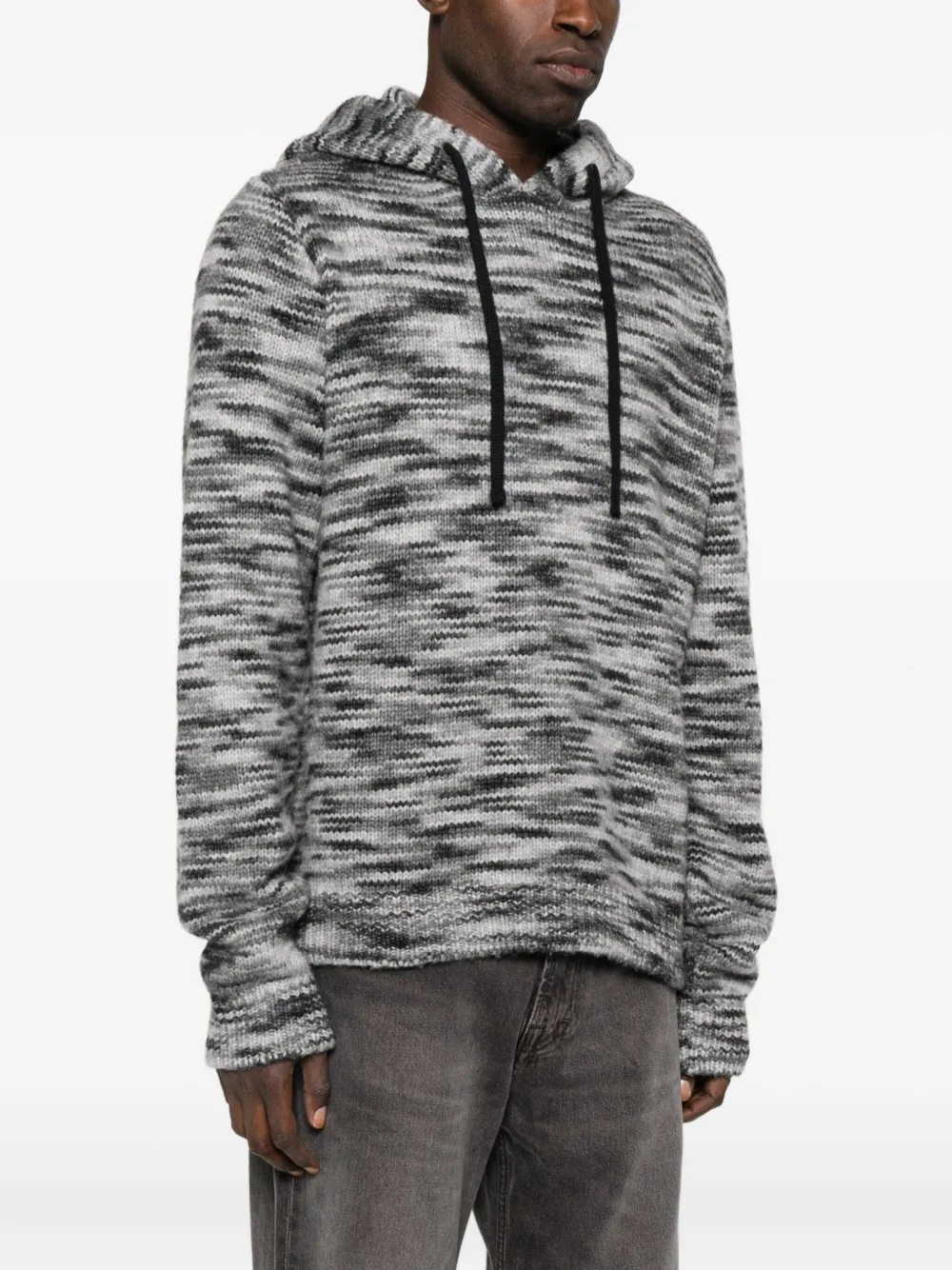 Off-White Hoodie met mergel-effect Zwart
