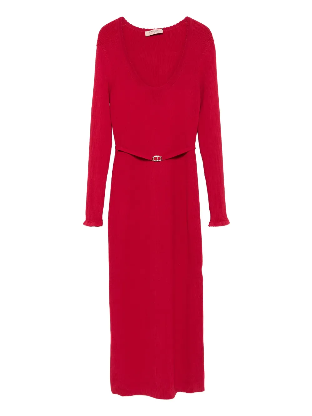 TWINSET ribbed-knit belted dress | Red | Image 1