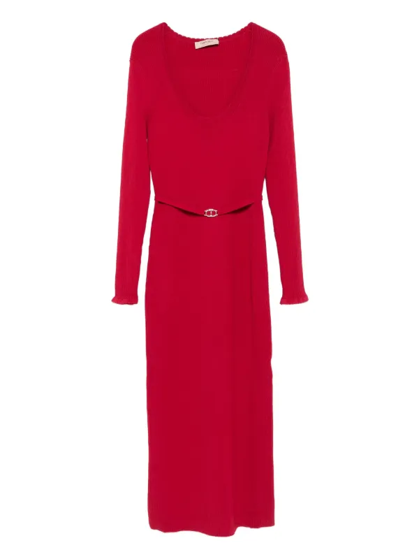 open lace back dress Ribbed Zip Front Ribbed Collared Sweater Midi Dress main image 1