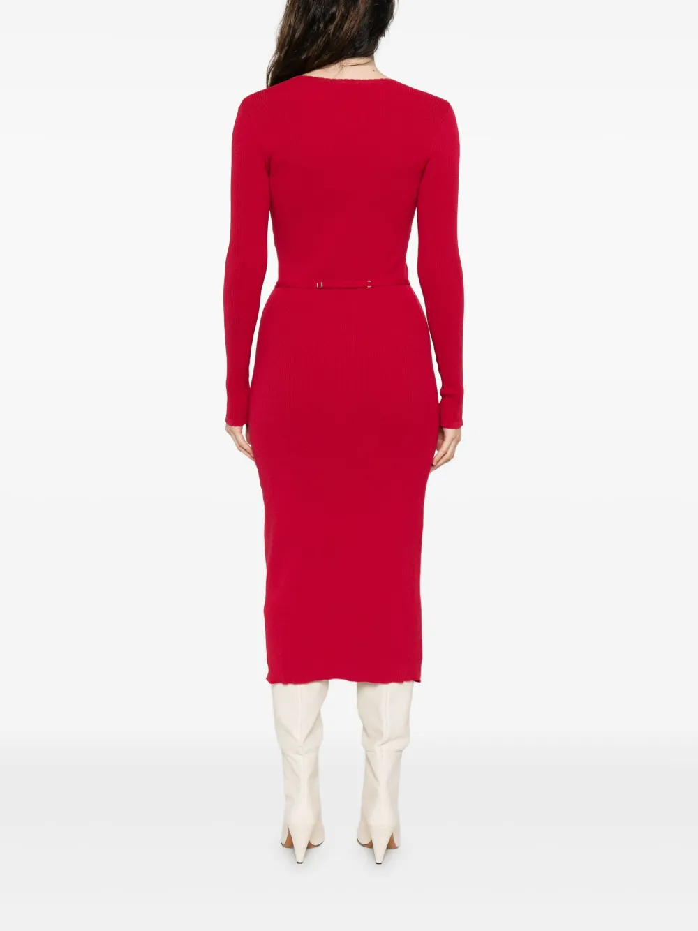 TWINSET Ribgebreide jurk Rood