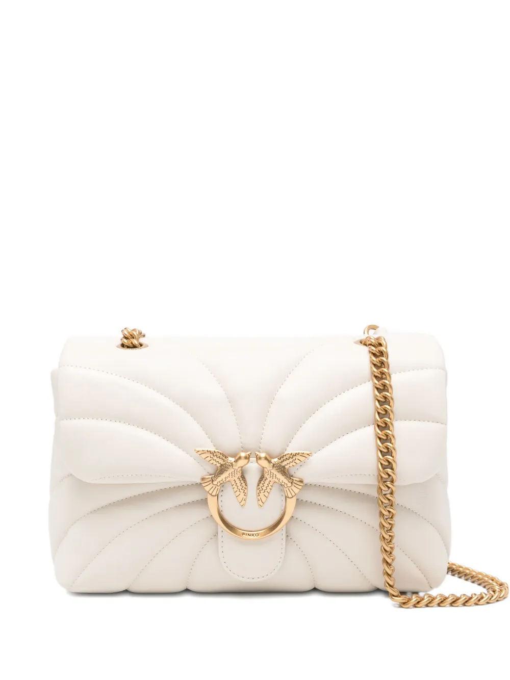 PINKO quilted bird-embellished shoulder bag - Toni neutri